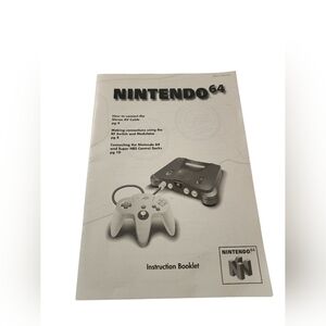 Nintendo 64 N64 Console System Instruction Booklet Manual Only Book